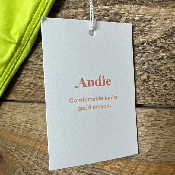 Andie Swim The Banded Cheeky Bottom in Neon Lemon Size Medium NWT - Picture 4 of 9